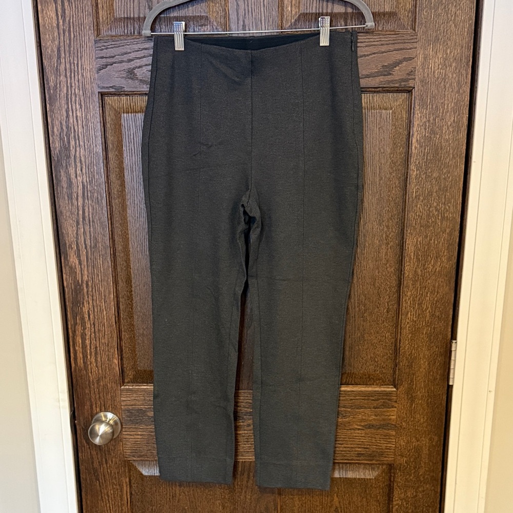 Quince Charcoal Gray Cropped Ponte Pants Size Large